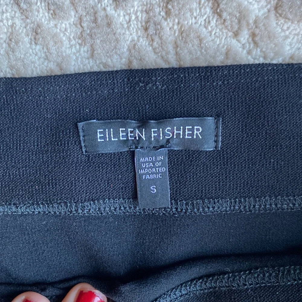Eileen Fisher Black Knee-Length Pull-On Elastic Waist Skirt, size S